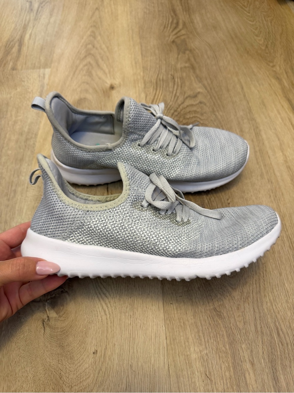 Athletic Works Light Gray Knit Memory Foam Sneakers